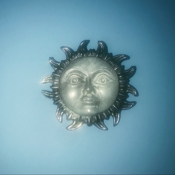 SOLD Sterling Silver Celestial Sun Brooch/Pendant - Picture 2 of 7